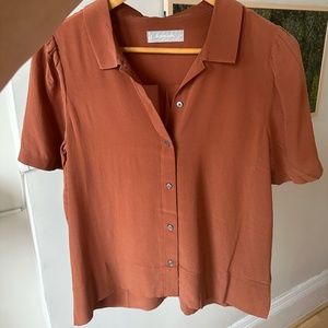 Everlane Puff Sleeve Silk Blouse, size 4